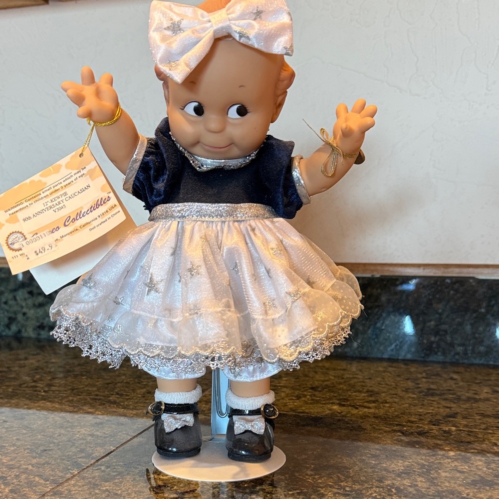 Cameo Doll with Blue and White Dress